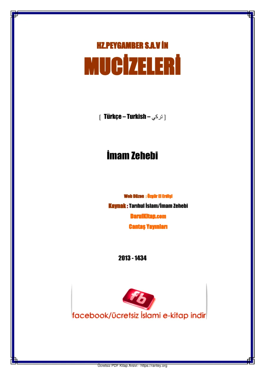 HZPEYGAMBERİN MUCİZELERİ İMAM ZEHEBİ Ebu Abdulmumin Tekin Mıhçı kapak görseli