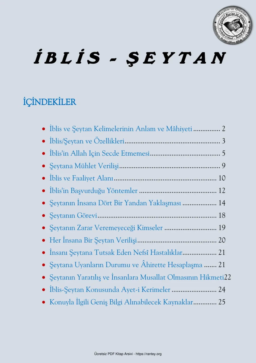 İ B L İ S Ş E Y T A N KAVRAMI = Ebu Abdulmumin Tekin Mıhçı kapak görseli
