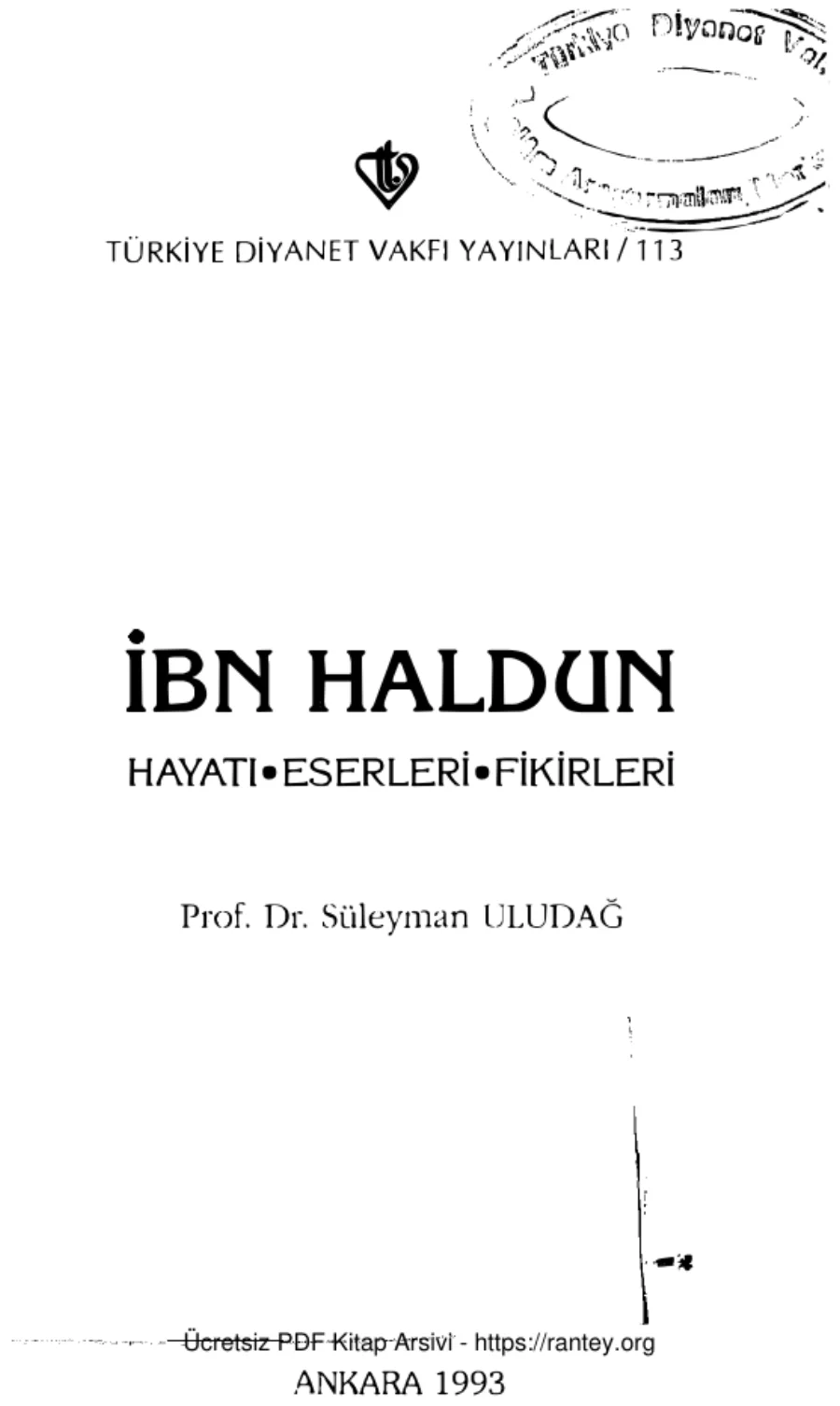 İbn Haldun Hayatı ve Eserleri kapak görseli