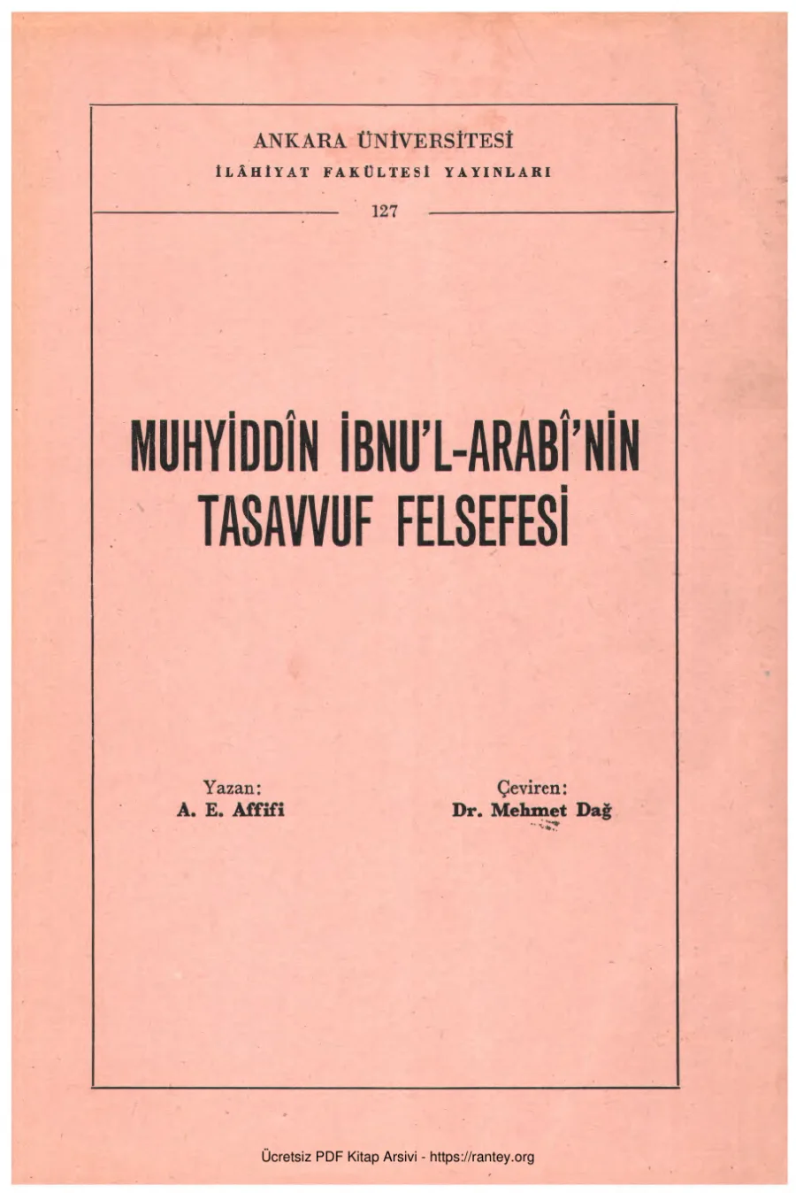 İbnul Arabinin Tasavvuf Felsefesi kapak görseli