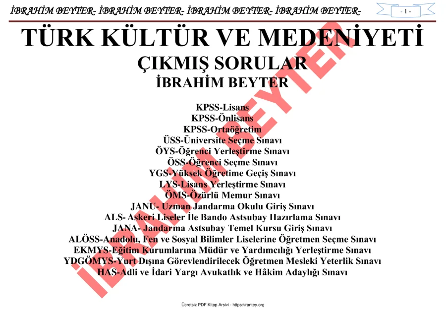 İBRAHİM BEYTER ÖSYM ÇIKMIŞ SORULAR kapak görseli