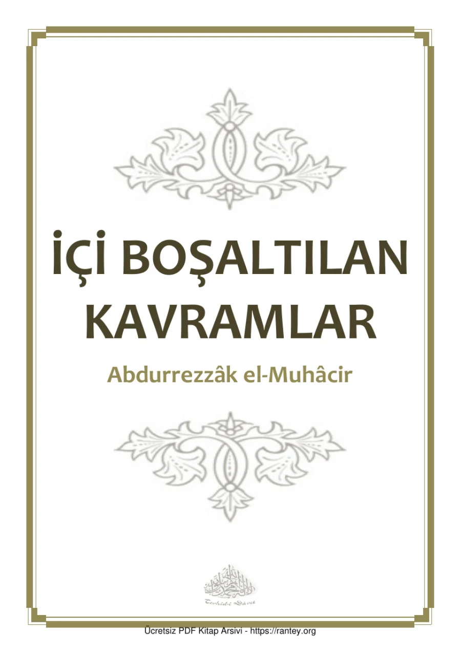 İÇİ BOŞALTILAN KAVRAMLAR Abdurrezzk el Muhcir Ebu Abdulmumin Tekin Mıhçı kapak görseli