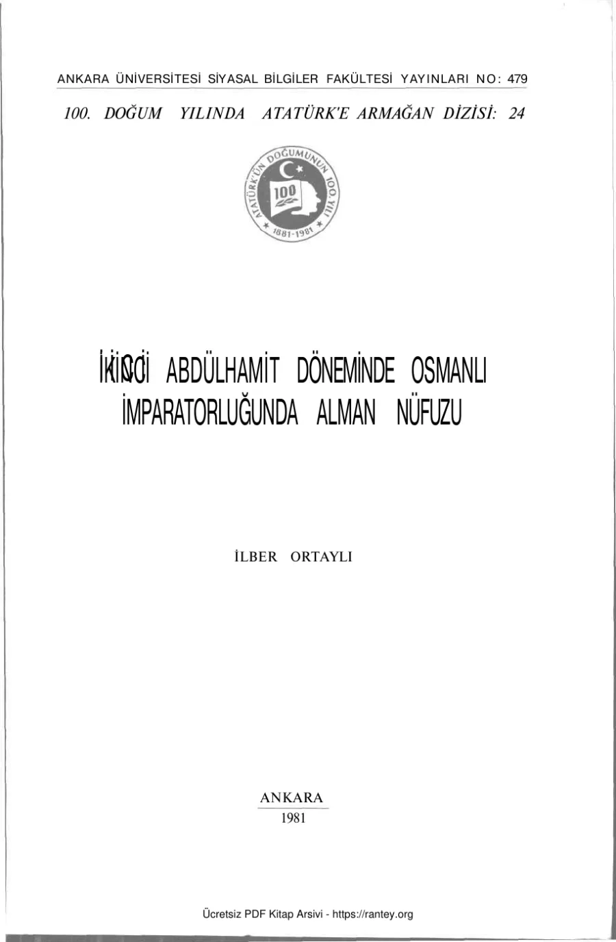 İkinci Abdülhamit Döneminde Osmanlı İmparatorluğunda Alman Nüfuzu kapak görseli