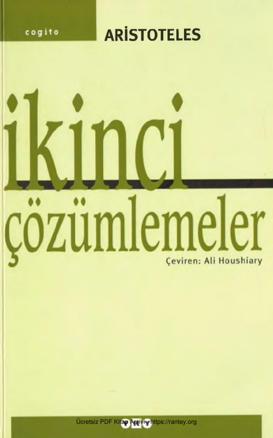 İkinci Çözümlemeler kapak görseli