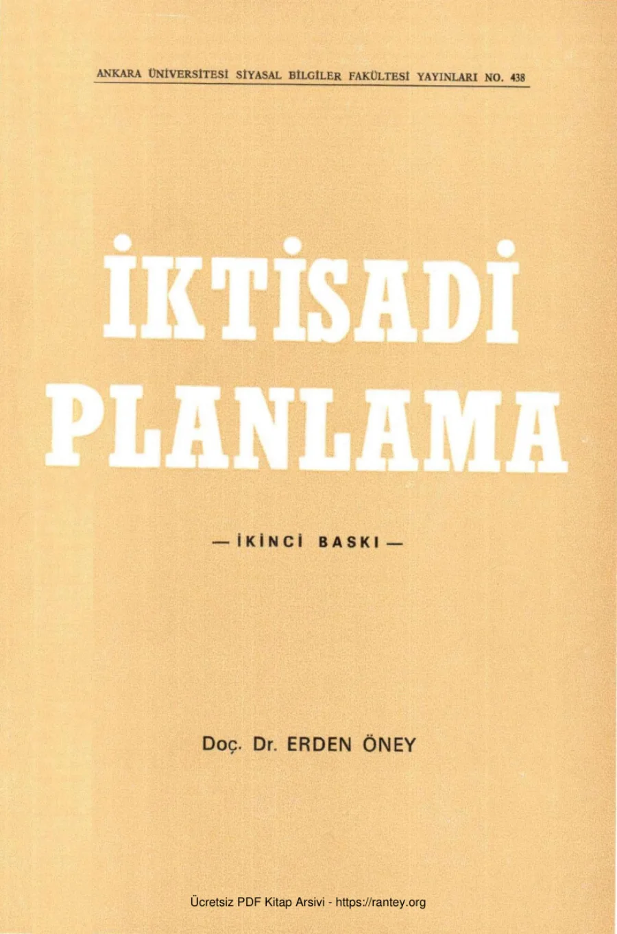 İktisadi Planlama AÜSBF Yayınları kapak görseli