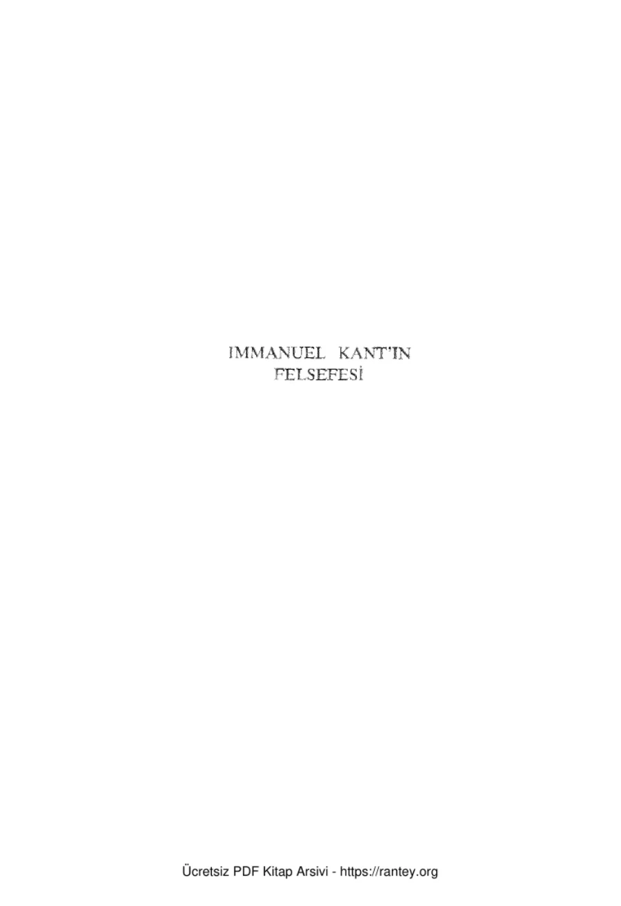 Immanuel Kantın Felsefesi kapak görseli