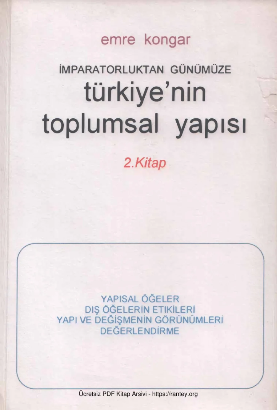 İmparatorluktan Günümüze Türkiye'nin Toplumsal Yapısı Cilt 2 kapak görseli