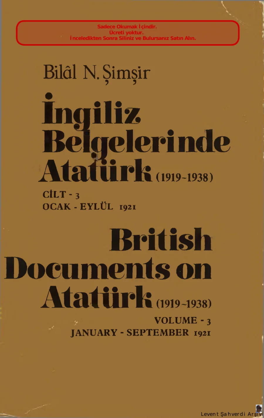 İngiliz Belgelerinde Atatürk 1919-1938 Cilt 3 PDF kapak görseli