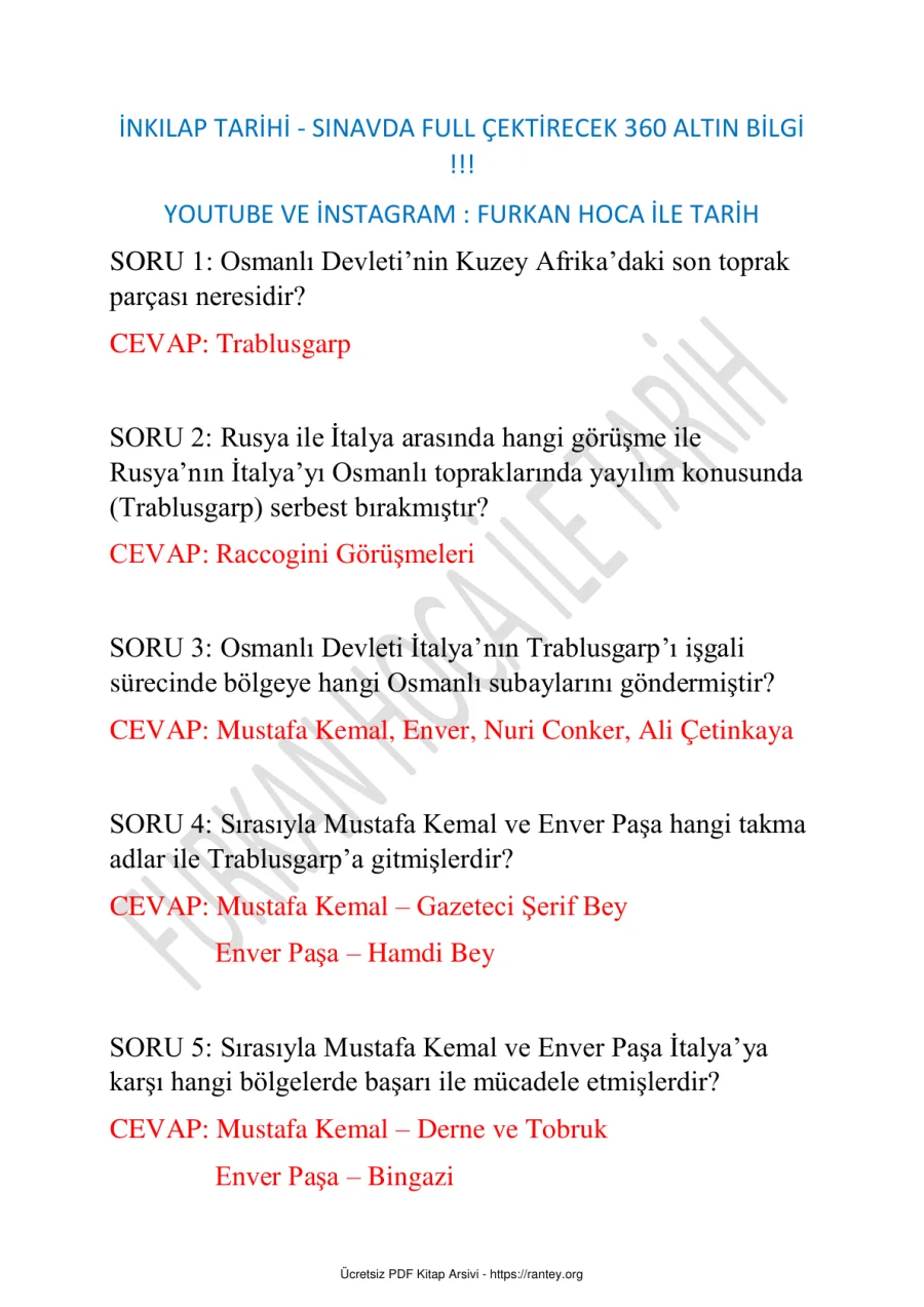 İNKILAP TARİHİ GENEL TEKRAR 360 ADET SORU 2 kapak görseli