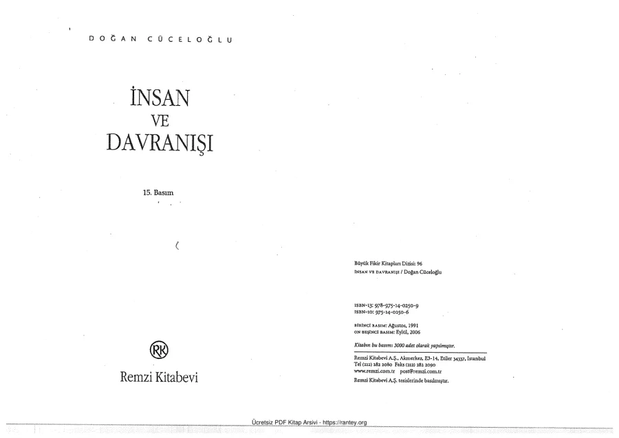 İnsan ve Davranışı kapak görseli