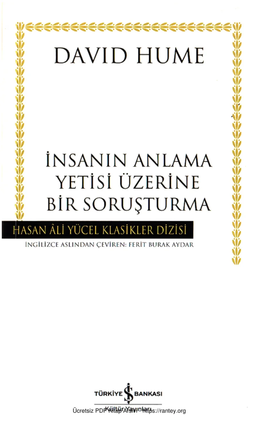 İnsanın Anlama Yetisi Üzerine Bir Soruşturma kapak görseli