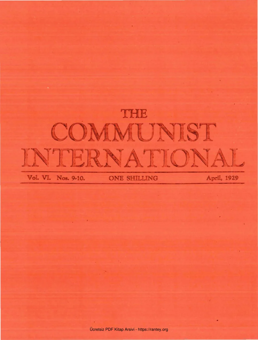 International Vol VI No 9 10 1929 kapak görseli