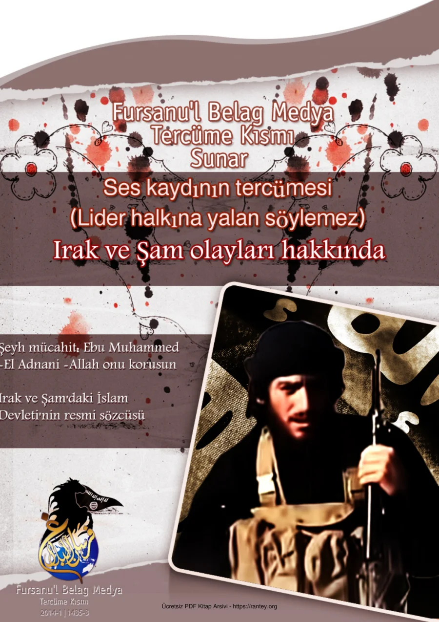 IRAK ŞAM İSLAM DEVLETİ BİLDİRİSİ Ebu Abdulmumin Tekin Mıhçı kapak görseli