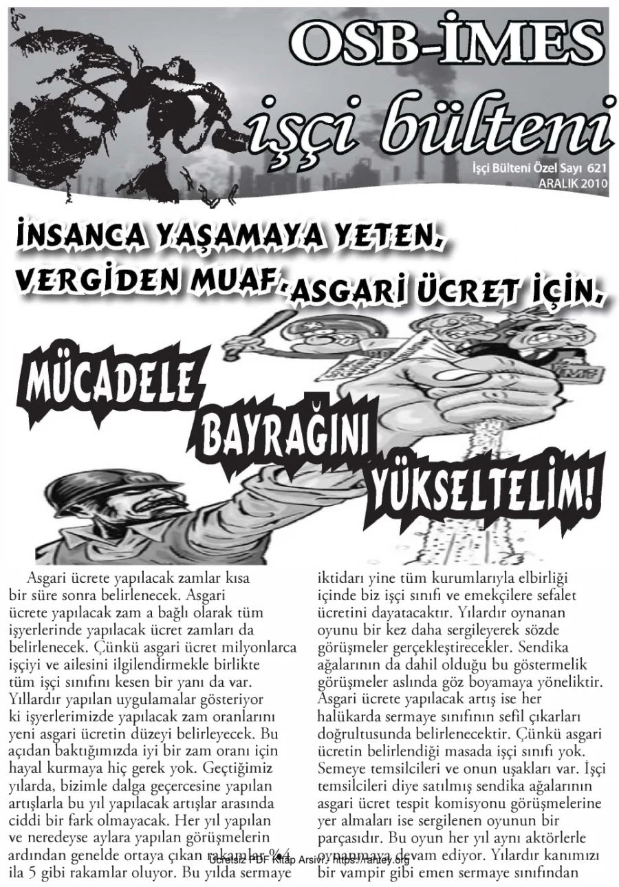 İşçi Bülteni İşçi Bülteni Özel Sayı 621 Aralık 2010 kapak görseli