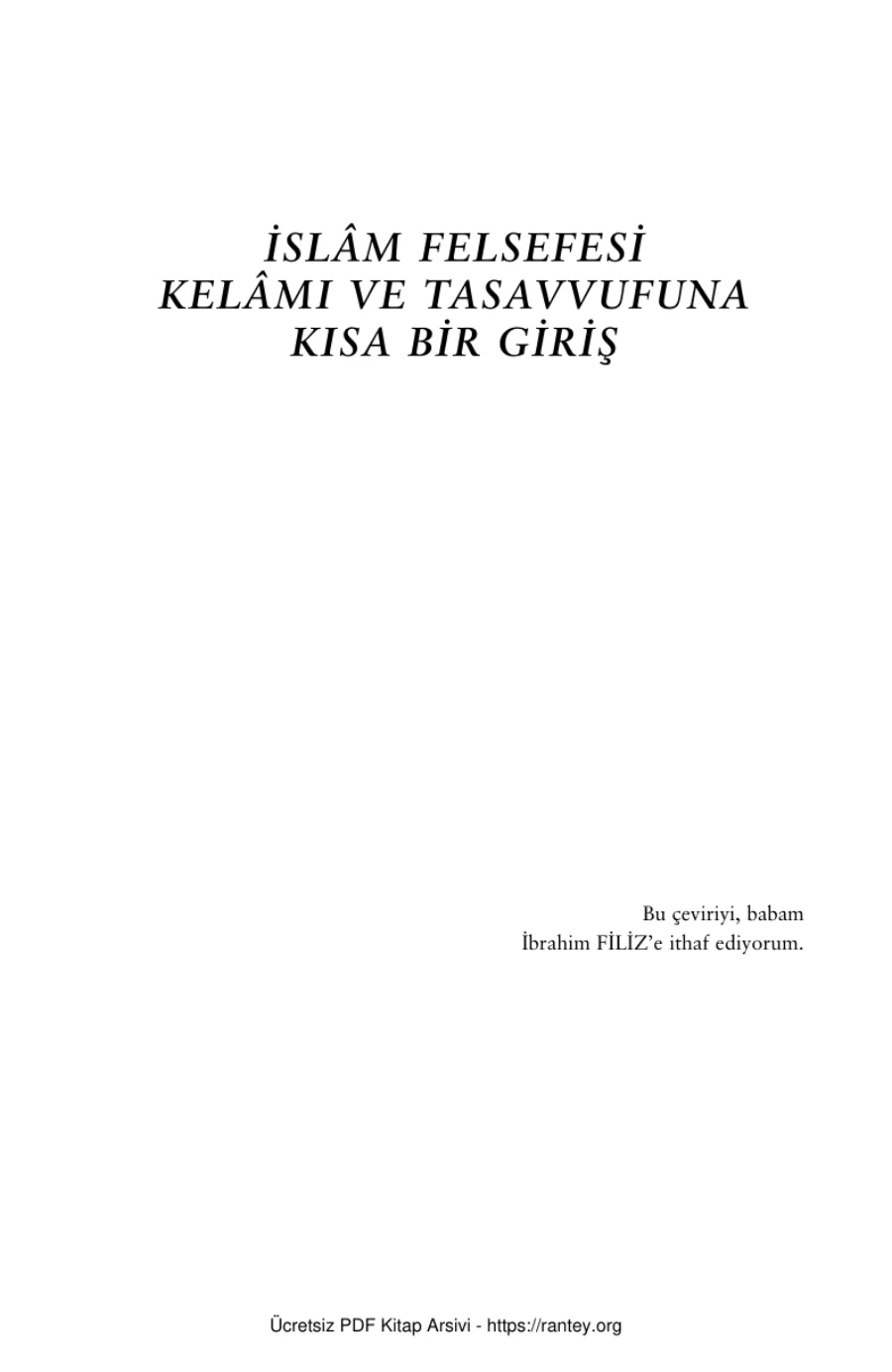 İslam Felsefesi Kelamı ve Tasavvufuna Giriş kapak görseli