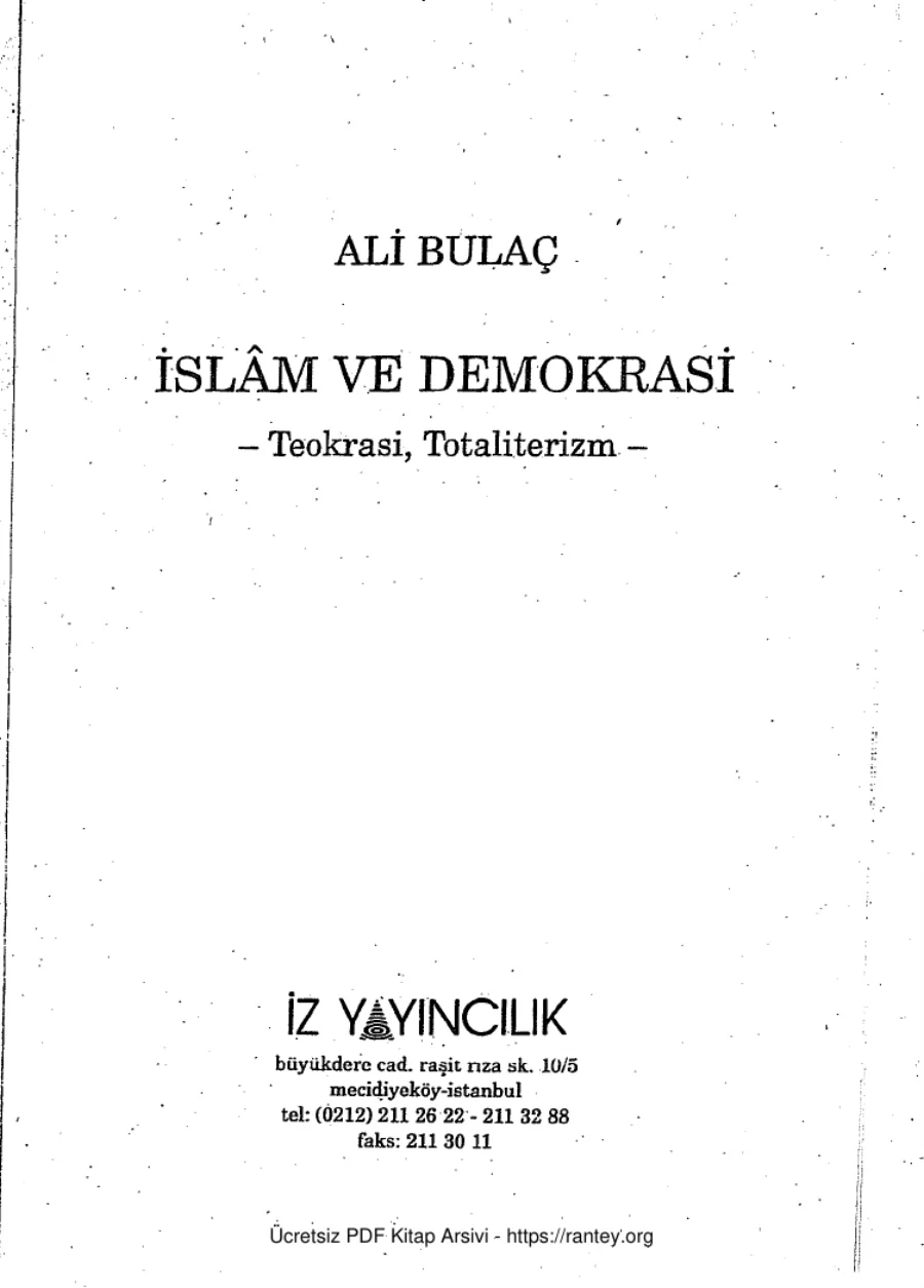 Islam ve Demokrasi Teokrasi Totaliterizm kapak görseli