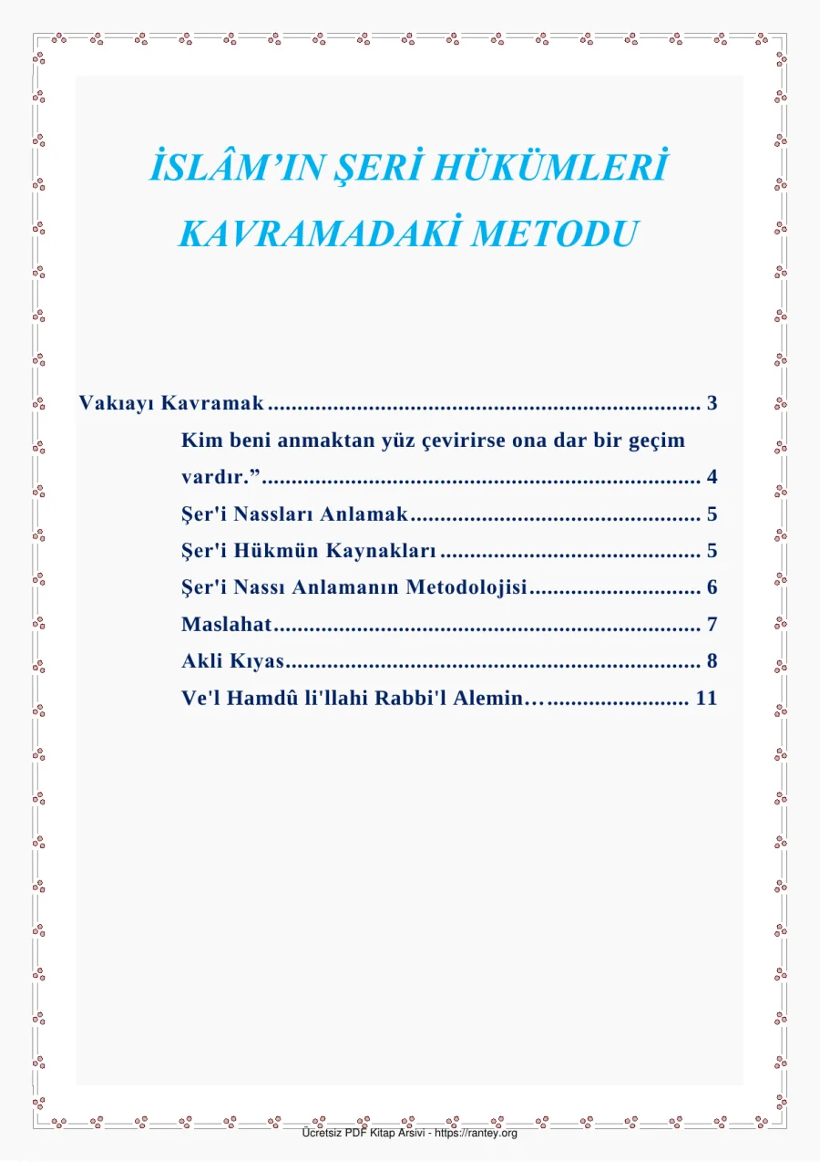 İSLMIN ŞERİ HÜKÜMLERİ KAVRAMADAKİ METODU Ebu Abdulmumin Tekin Mıhçı kapak görseli