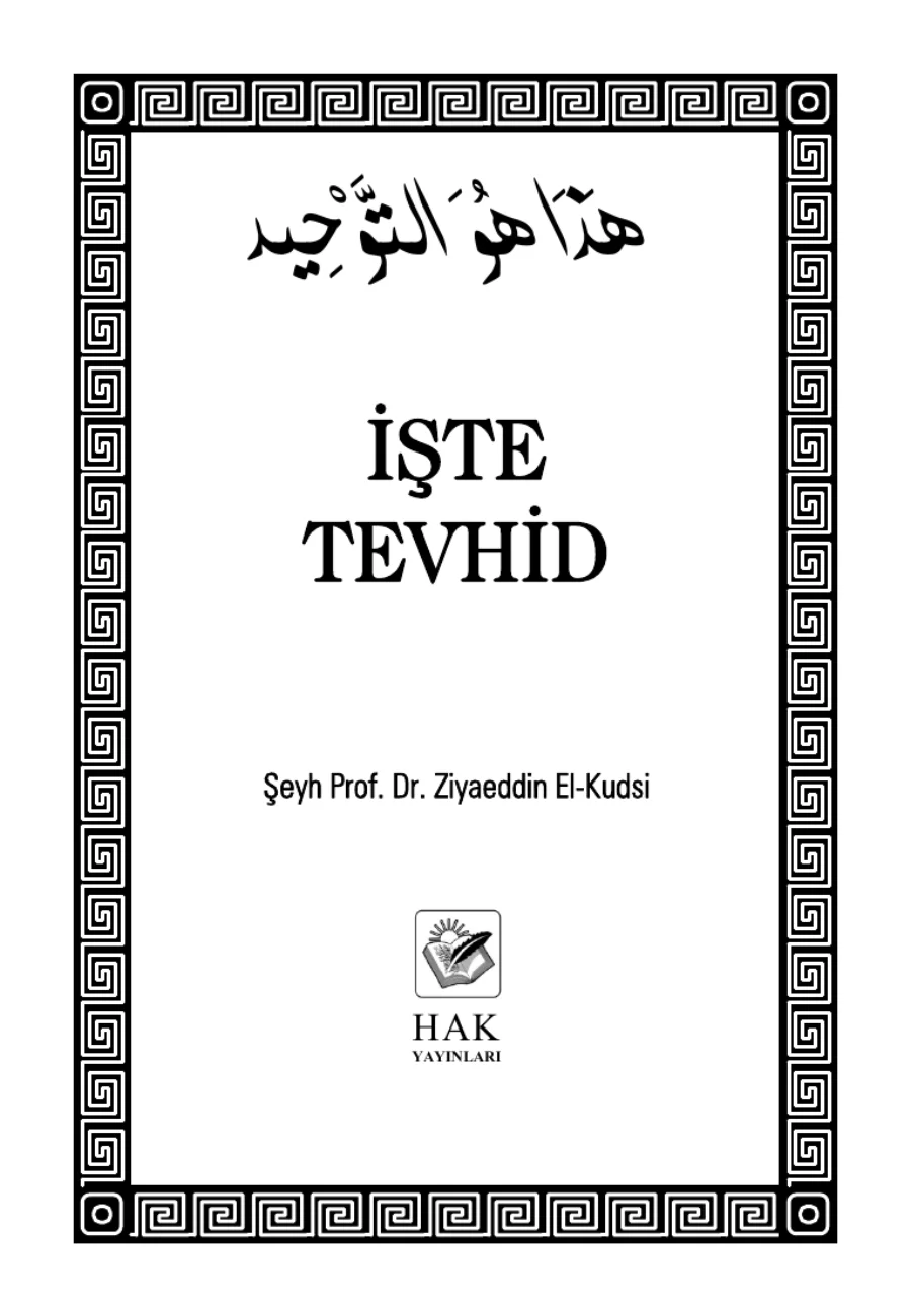 İşte Tevhid kapak görseli