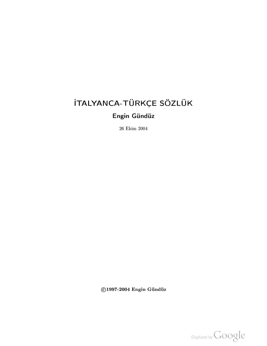 İtalyanca-Türkçe Sözlük PDF kapak görseli