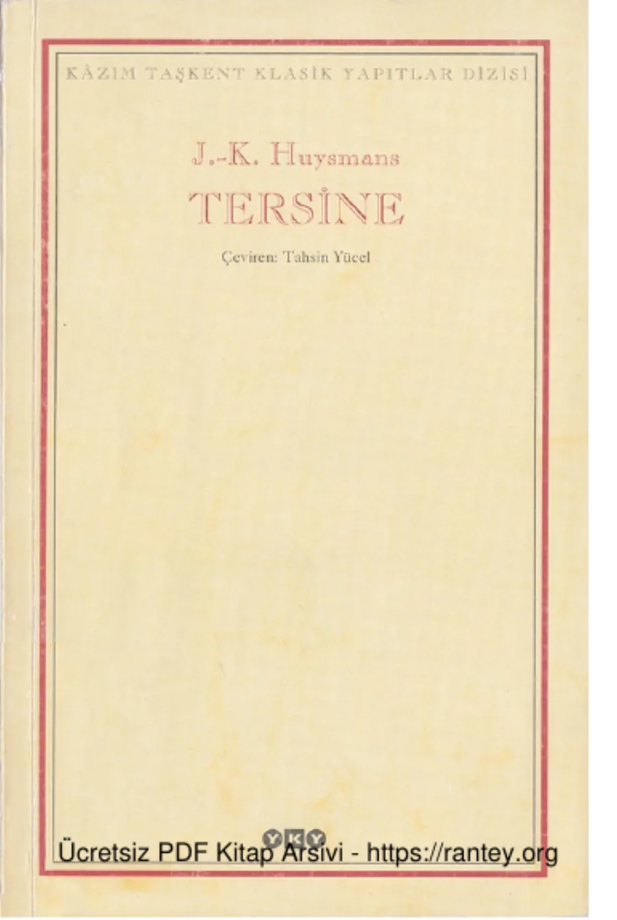 J K Huysmans Tersine kapak görseli