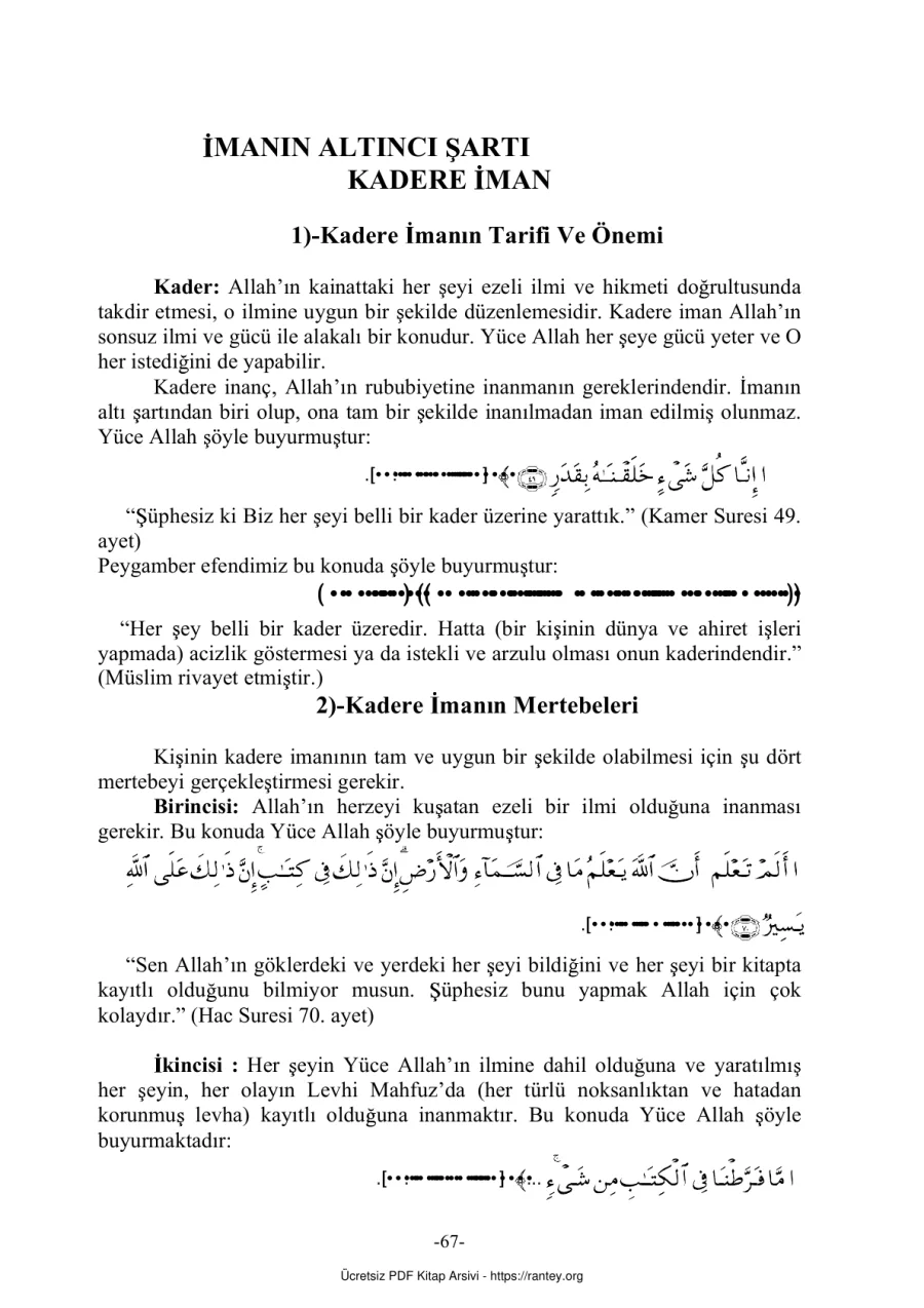 KADERE IMAN Ebu Abdulmumin Tekin Mıhçı kapak görseli