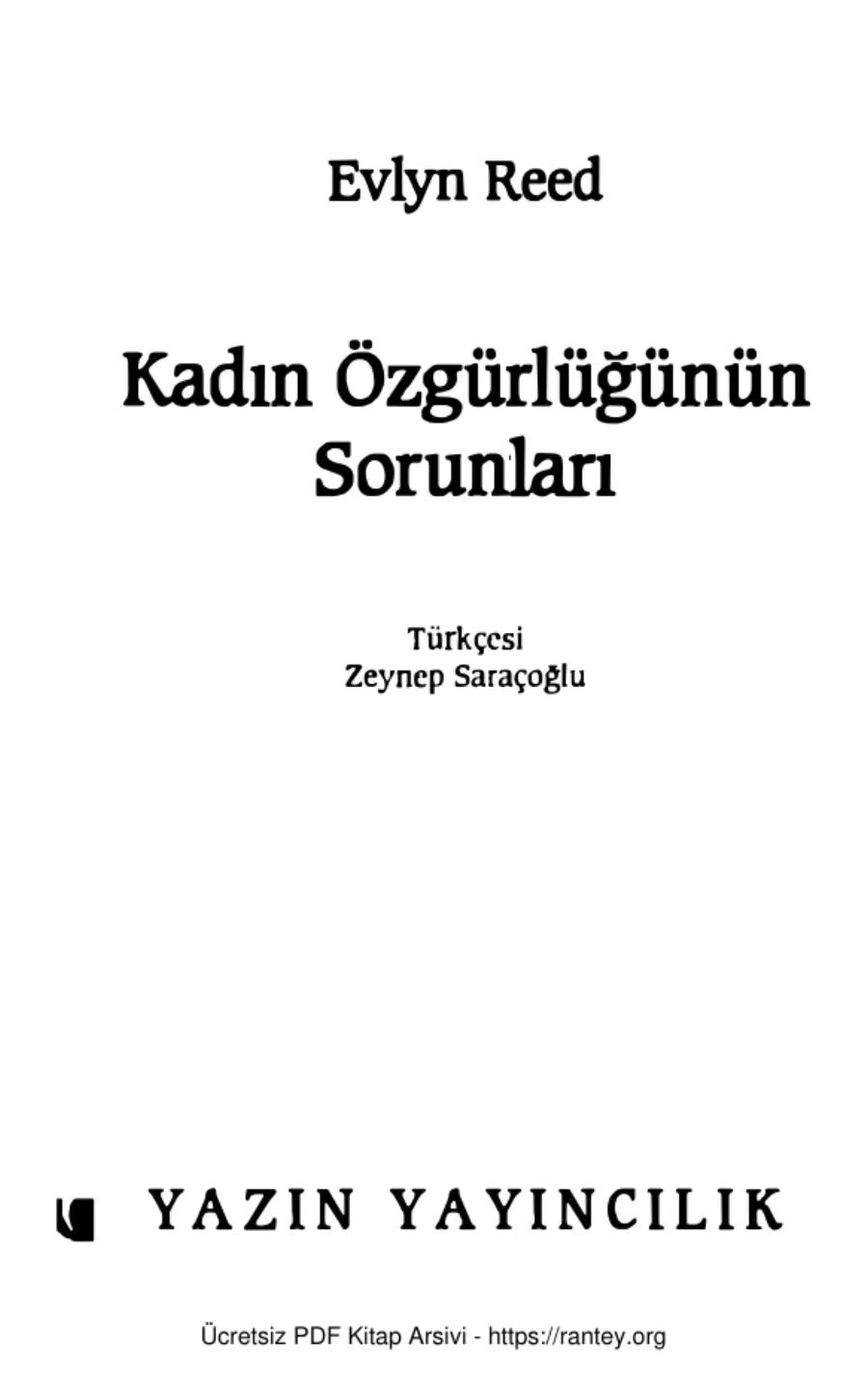 Kadın Özgürlüğünün Sorunları kapak görseli