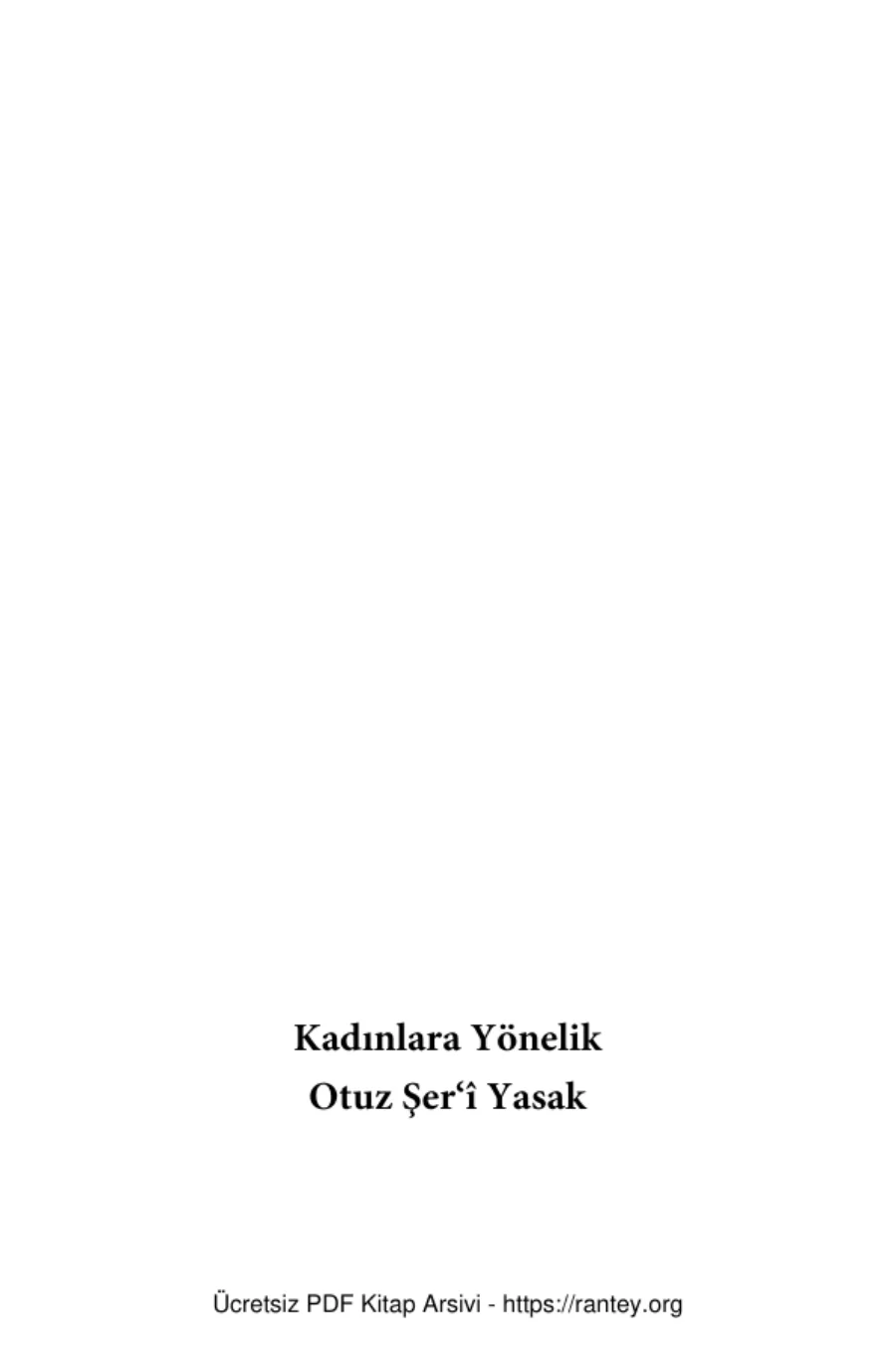 KADINLARA YONELIK OTUZ ŞER I YASAK Amr Abdulmunim Selm Ebu Abdulmumin Tekin Mıhçı kapak görseli