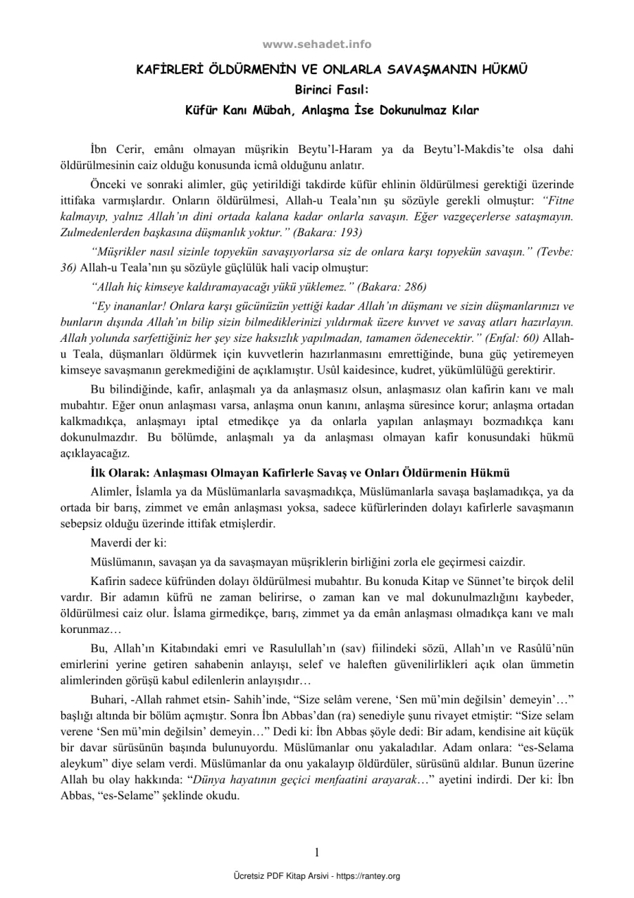 KAFİRLERİ ÖLDÜRMENİN VE ONLARLA SAVAŞMANIN HÜKMÜ Ebu Abdulmumin Tekin Mıhçı kapak görseli