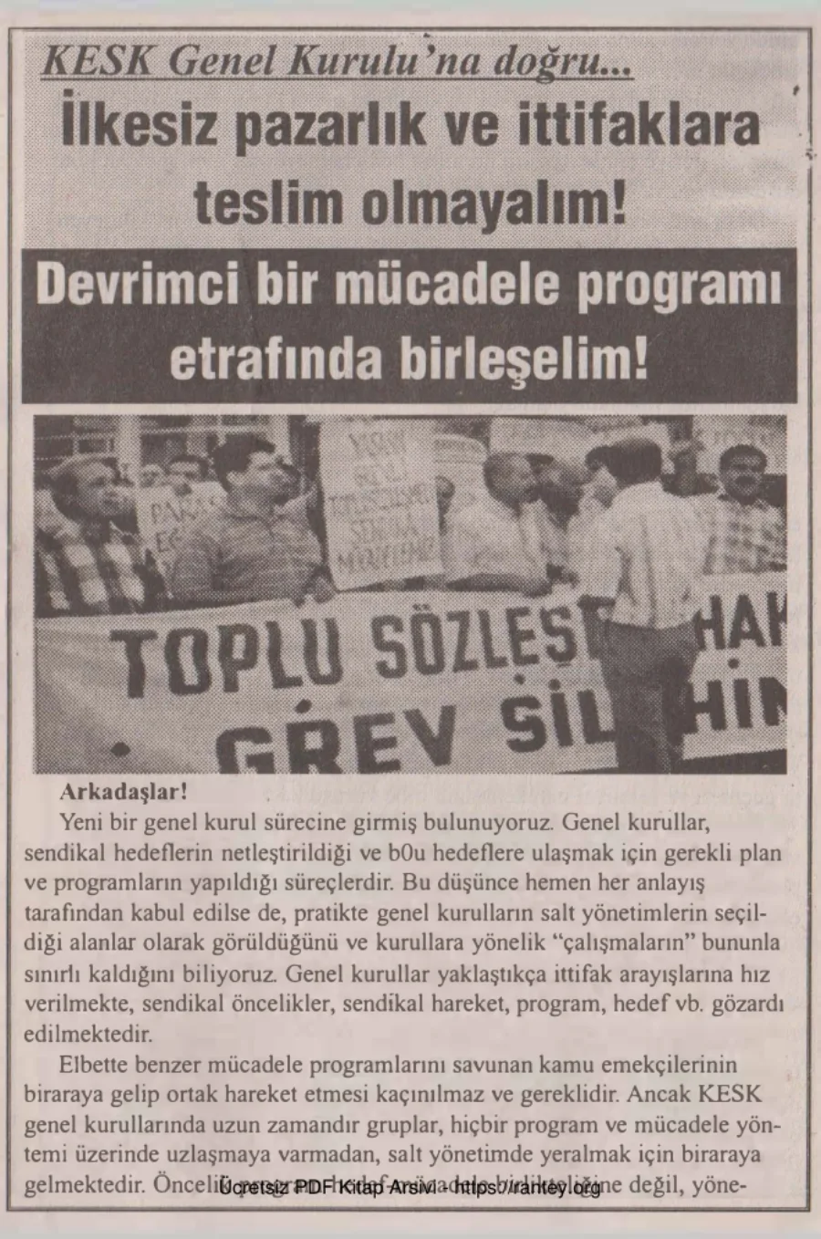 Kamu Emekçileri Bülteni Özel Sayı 179 Şubat 2005 KESK Genel Kuruluna Doğru kapak görseli