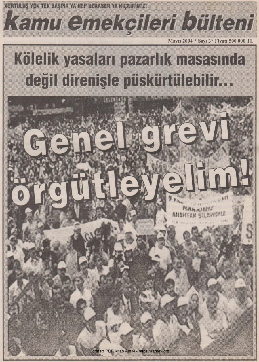 Kamu Emekçileri Bülteni Sayı 003 Mayıs 2004 kapak görseli