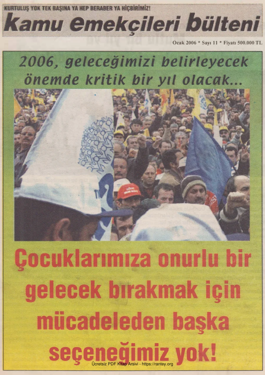 Kamu Emekçileri Bülteni Sayı 011 Ocak 2006 kapak görseli