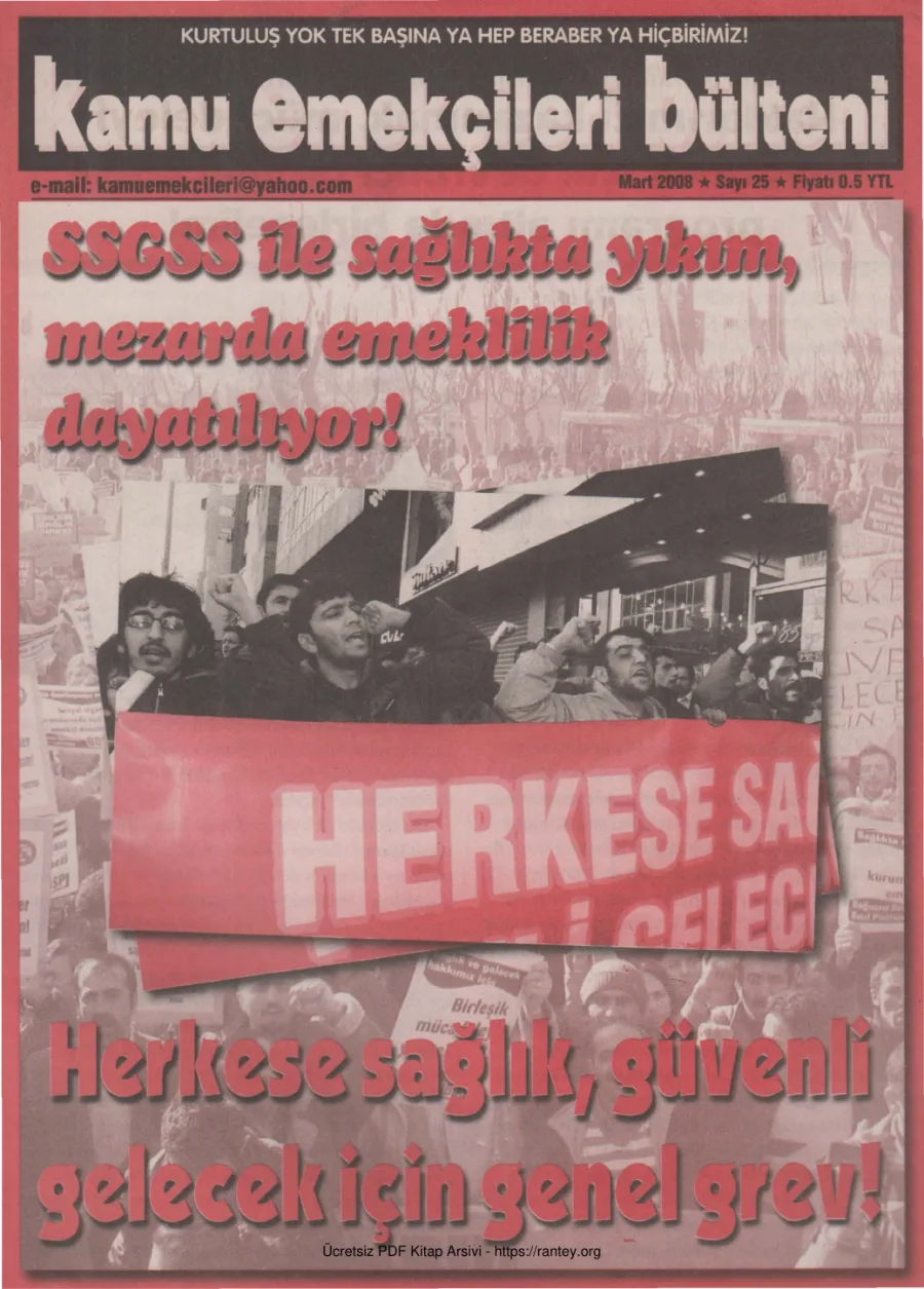 Kamu Emekçileri Bülteni Sayı 025 Mart 2008 kapak görseli