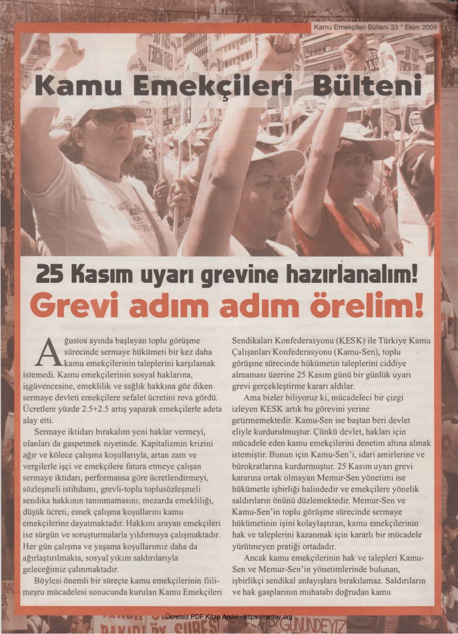 Kamu Emekçileri Bülteni Sayı 033 Ekim 2009 kapak görseli