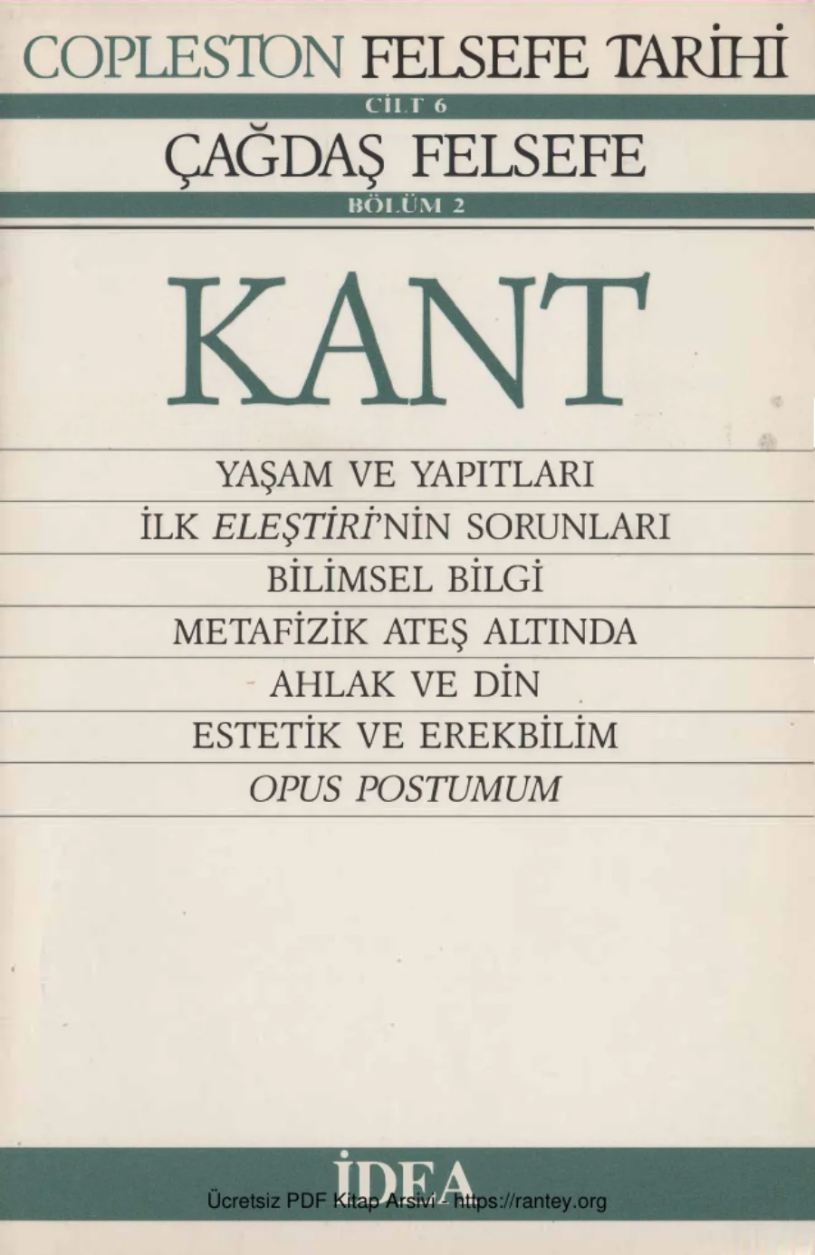 Kant İdea Yayınları kapak görseli