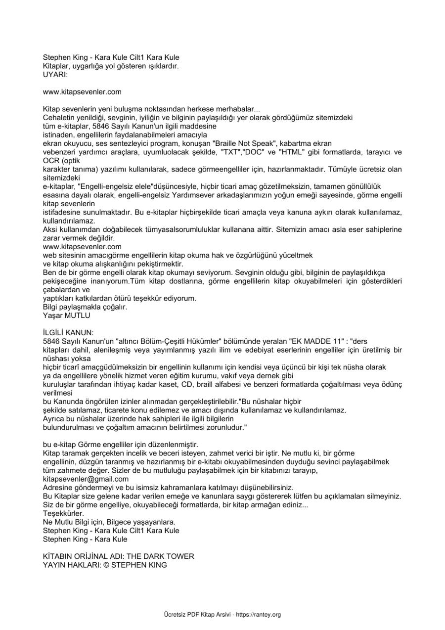 Kara Kule 1 Kara Kule kapak görseli