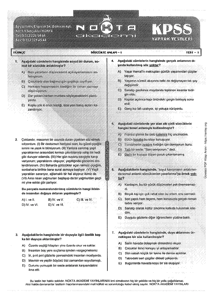 KARIŞIK YAPRAK TEST 15 kapak görseli