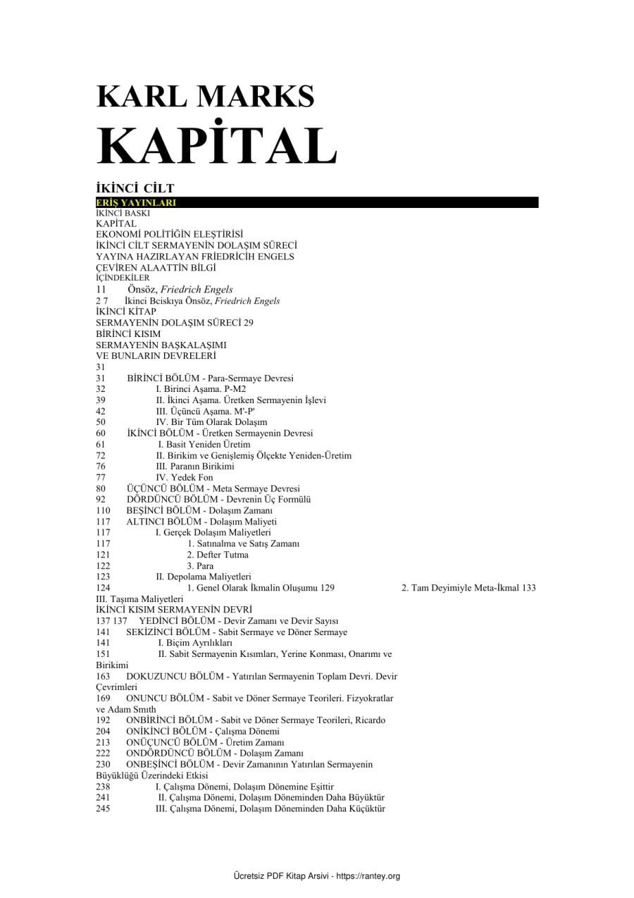 KarlMarx Kapital2 kapak görseli