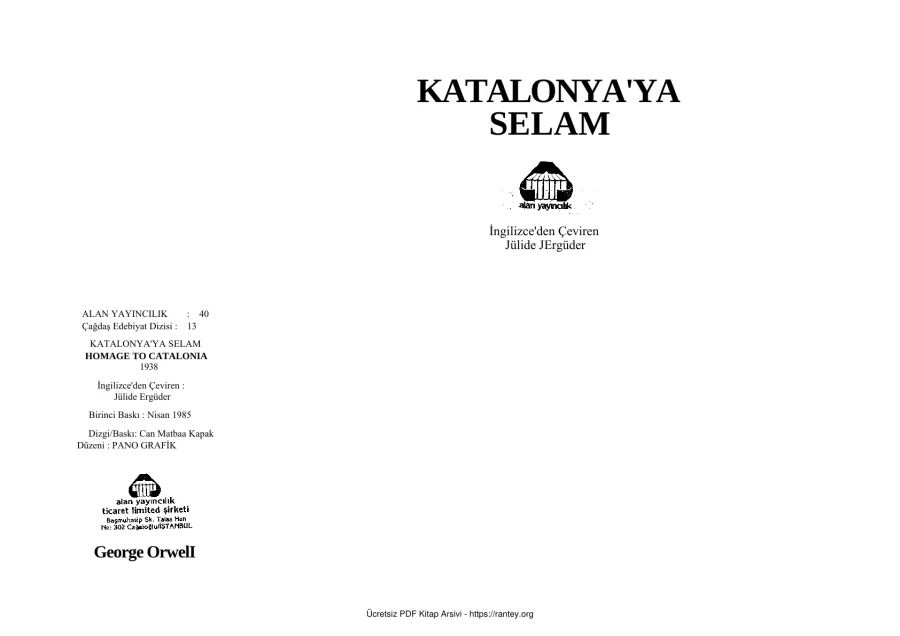 Katalonya ya Selam kapak görseli