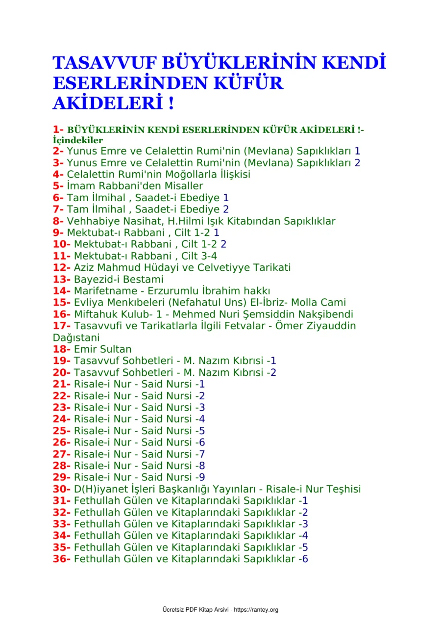 Kendi Eserlerinden Kufur Akideleri Abdulhakem İzzetli kapak görseli