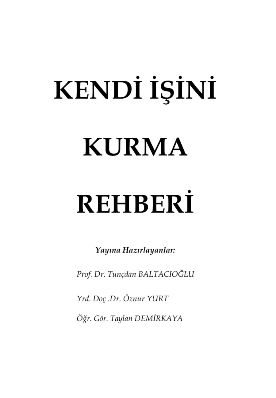 Kendi İşini Kurma Rehberi kapak görseli