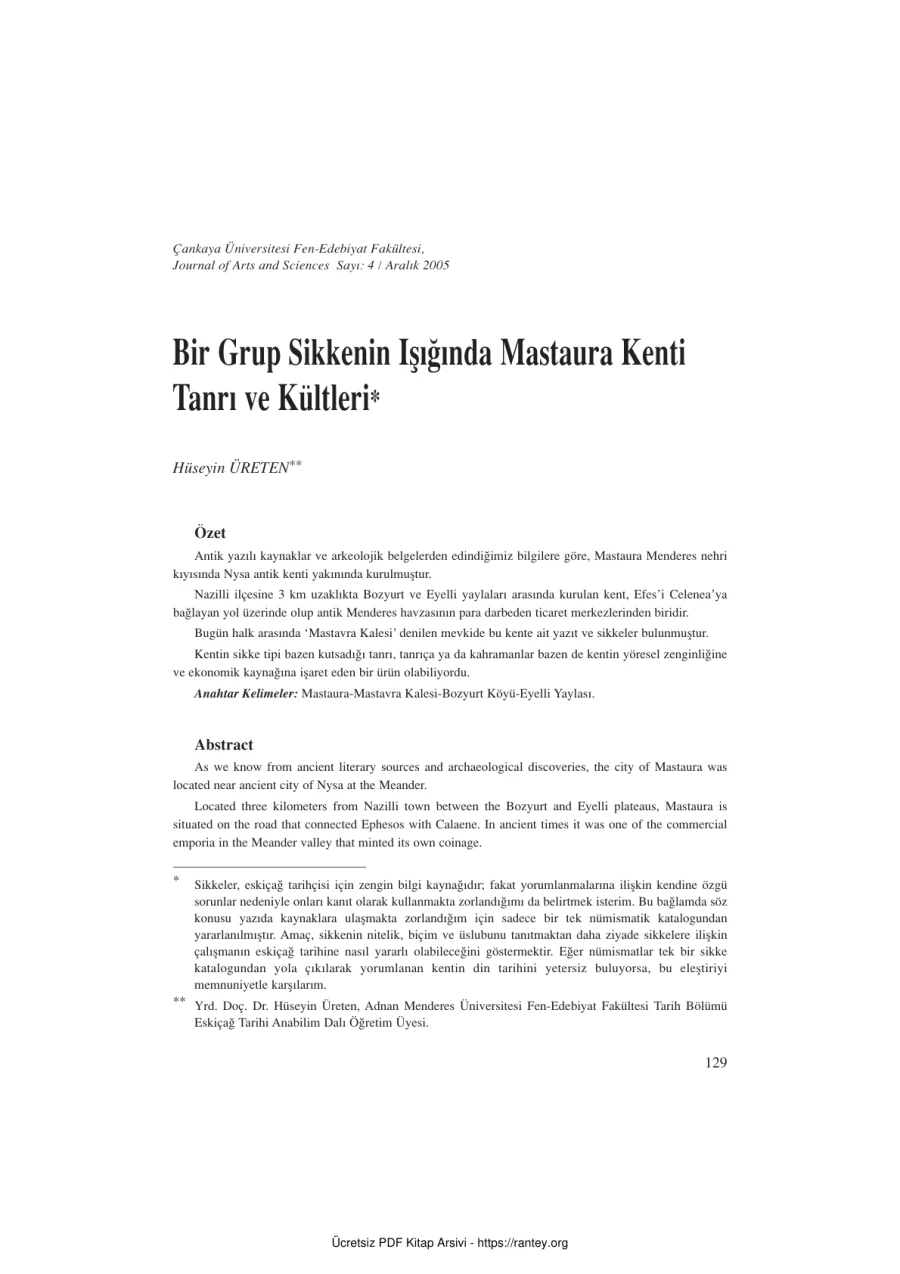 kenti ve sikkeleri kapak görseli