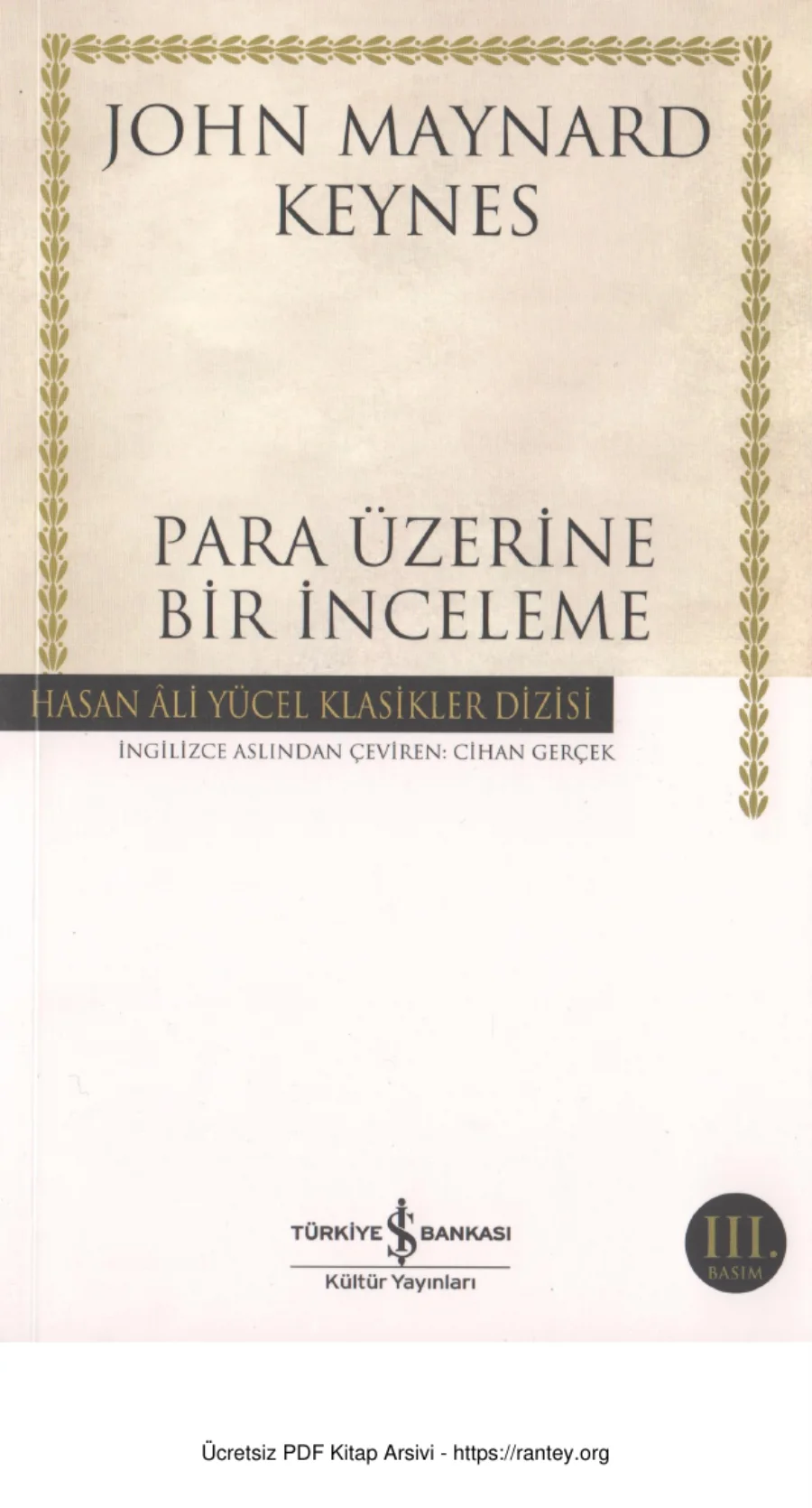 Keynes Para Üzerine Bir İnceleme kapak görseli
