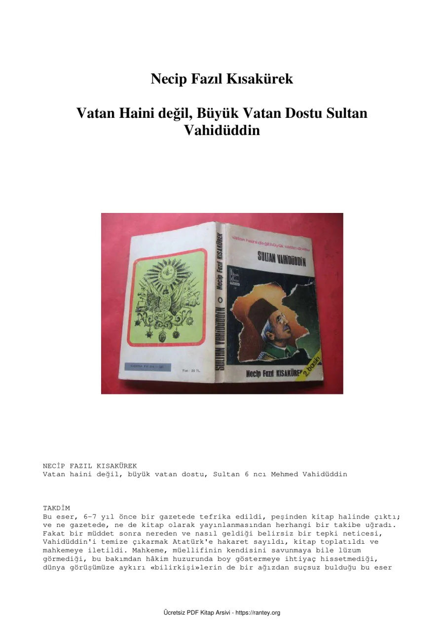 Vahiduddin kapak görseli
