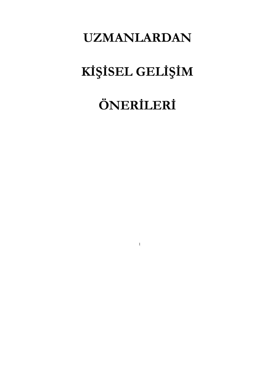 Kişisel Gelişim Önerileri kapak görseli