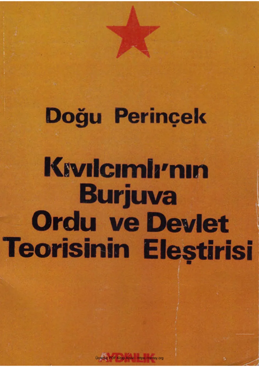 Kıvılcımlının Burjuva Ordu ve Devlet Teorisinin Eleştirisi Aydınlık Yayınları kapak görseli