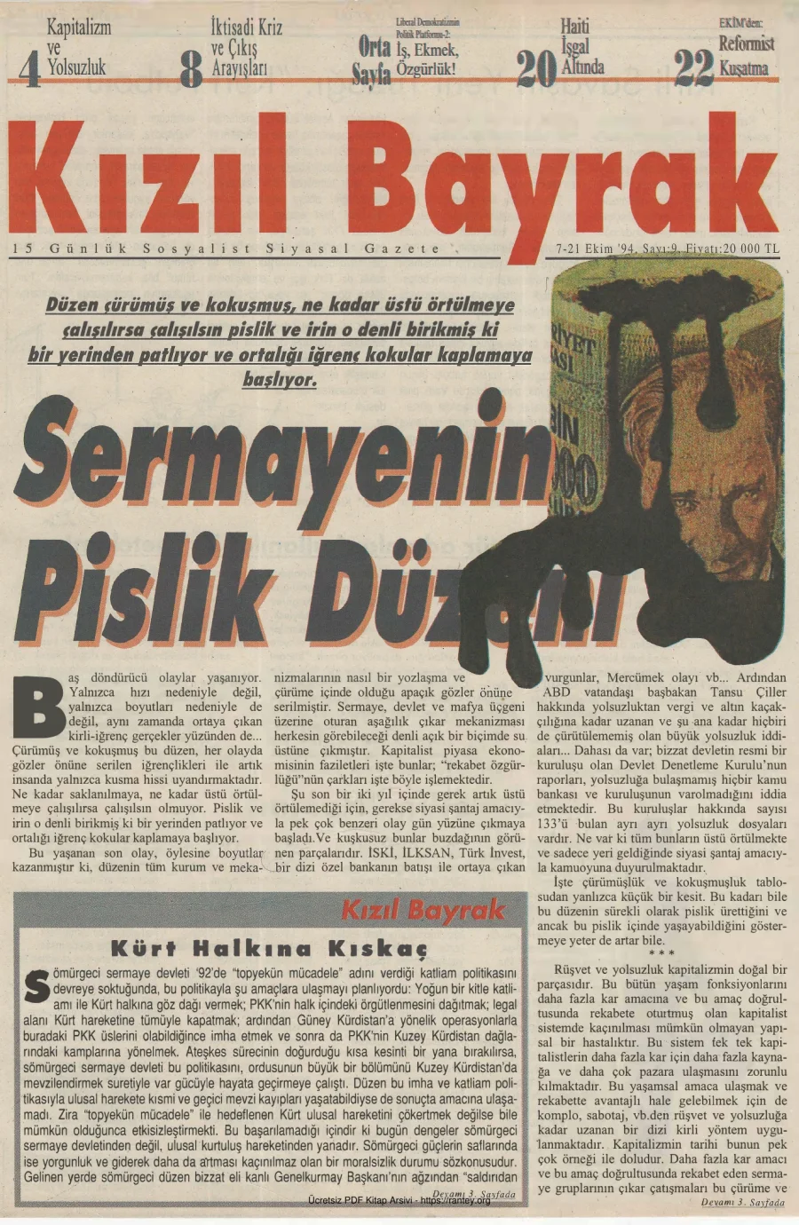 Kızılbayrak Yıl 1994 Sayı 09 07 21 Ekim kapak görseli
