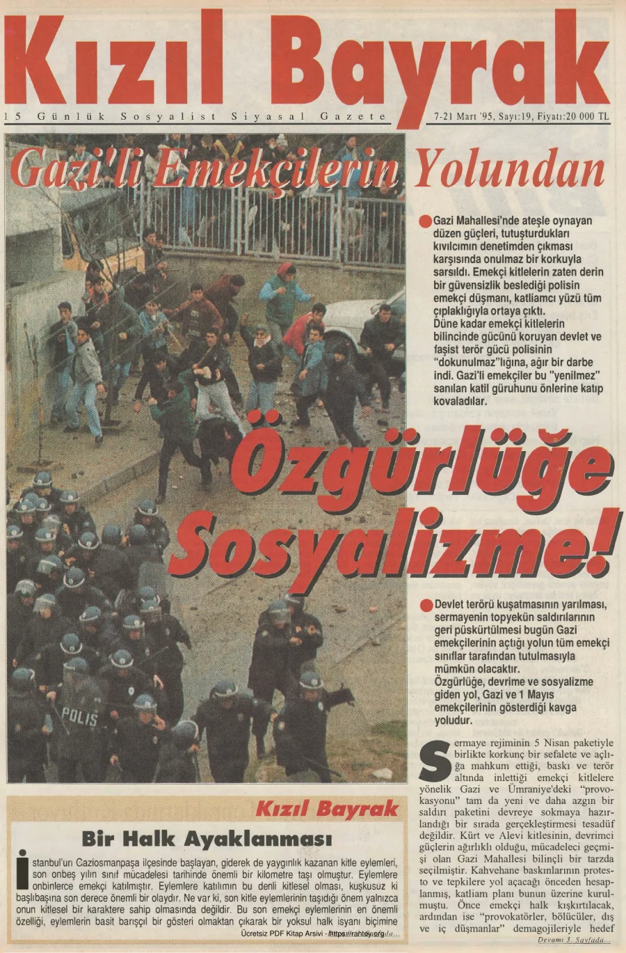 Kızılbayrak Yıl 1995 Sayı 19 7 21 Mart kapak görseli