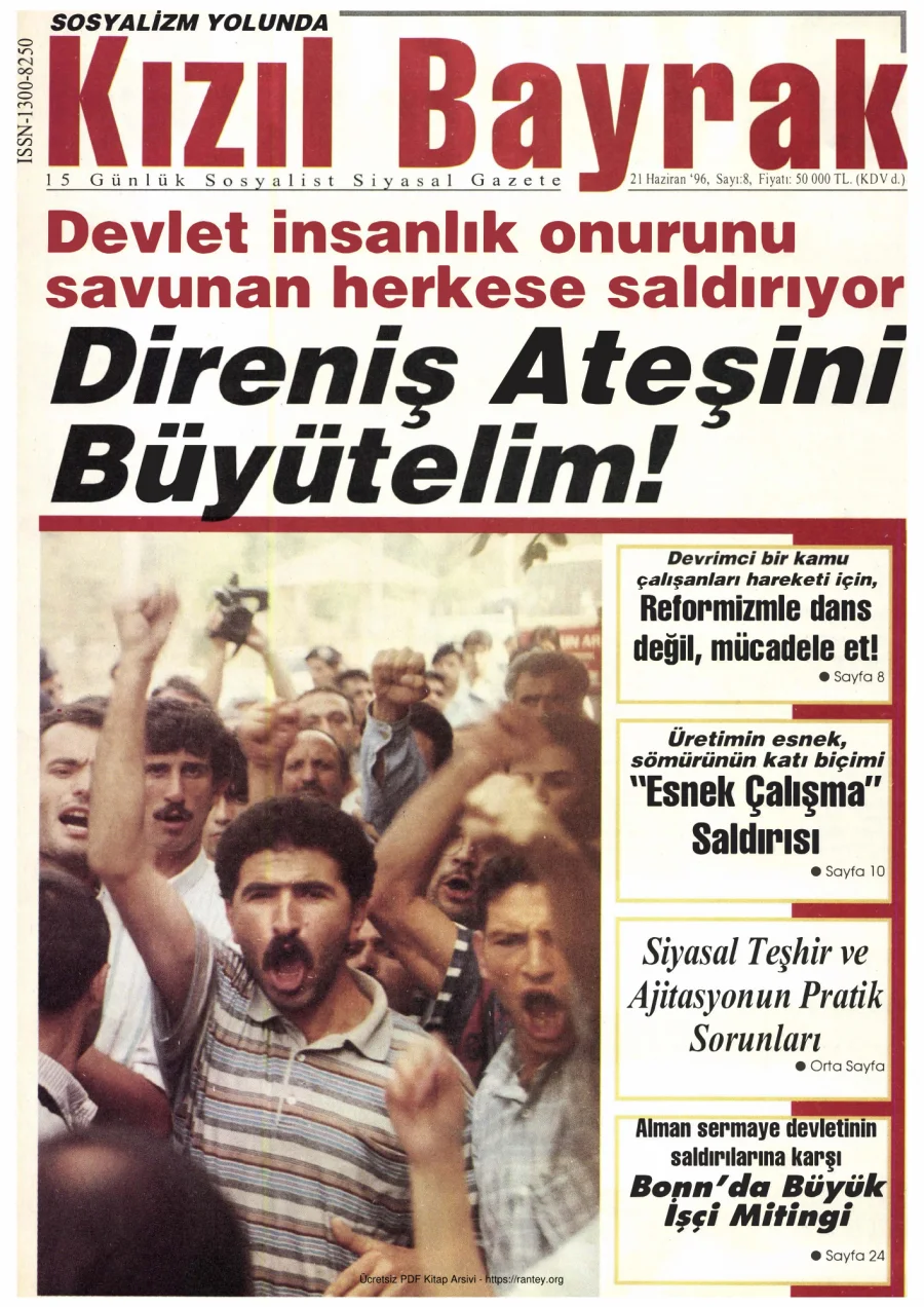 Kızılbayrak Yıl 1996 Sayı 08 21 Haziran kapak görseli