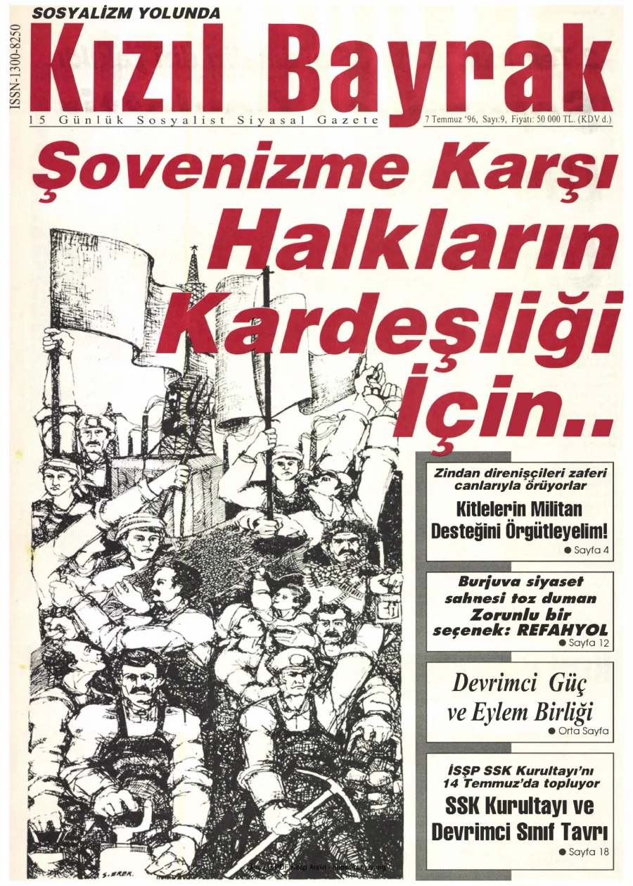 Kızılbayrak Yıl 1996 Sayı 09 7 Temmuz kapak görseli