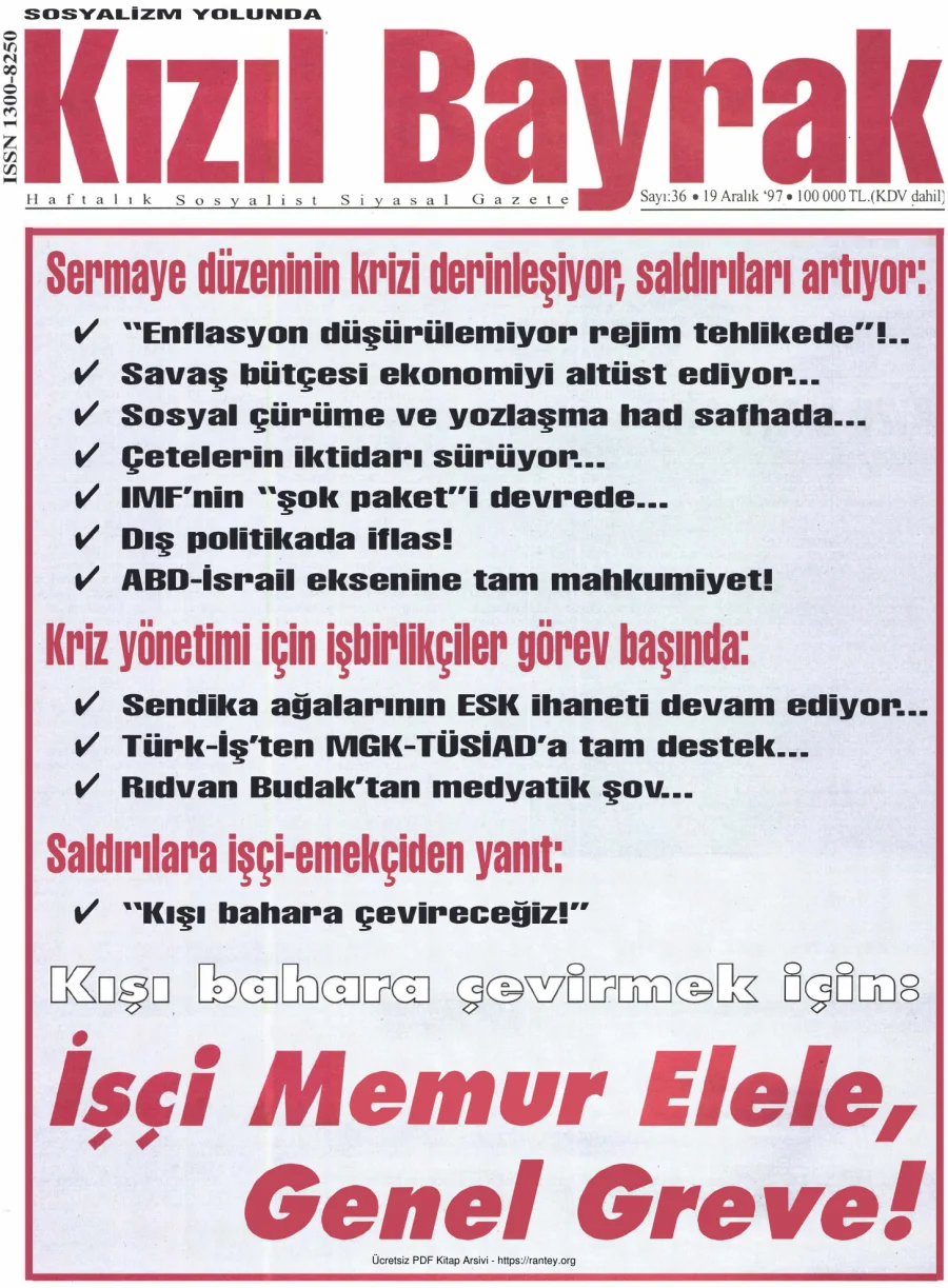Kızılbayrak Yıl 1997 Sayı 40 19 Aralık kapak görseli